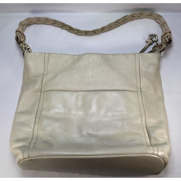 Brighton Pewter Anju Embellished Purse Jewel Masterpiece White Leather Bag Hobo - Picture 6 of 11